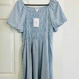 LuLaRoe Striped Mini Dress in Blue and White